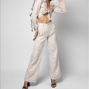 Maison Les Enerves Linen Siam Pants - Ivory